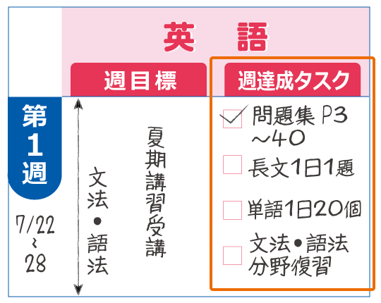 学習計画表サンプル②