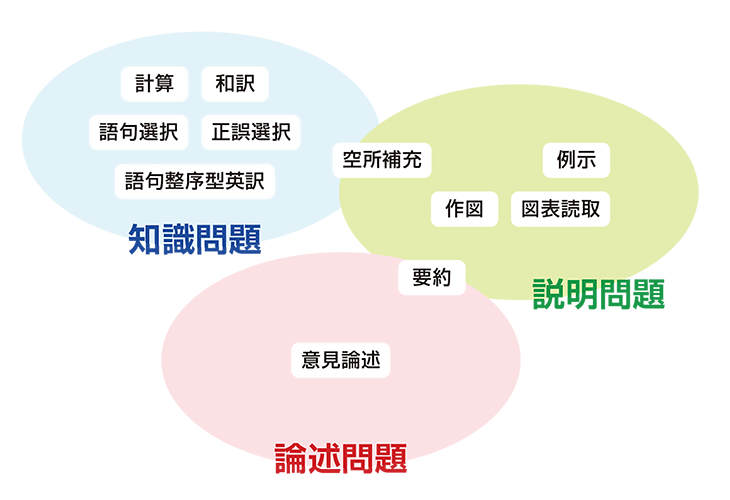 思考力・表現力シリーズでは、知識問題、論述問題、説明問題など、多様な設問形式を用意しています。これによって教科横断型の総合的な能力を育成・測定できます。