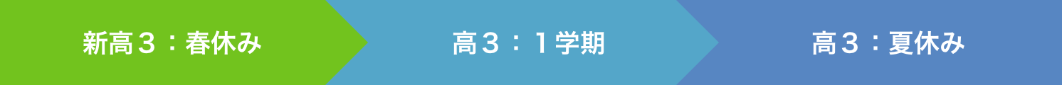 新高３：春休み｜高３：１学期｜高３：夏休み